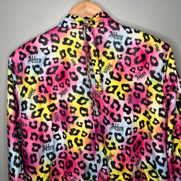 Abbey Dawn x Avril Lavigne Rainbow Leopard Full Zip Bomber x 2000s Scene Y2K - Picture 7 of 11